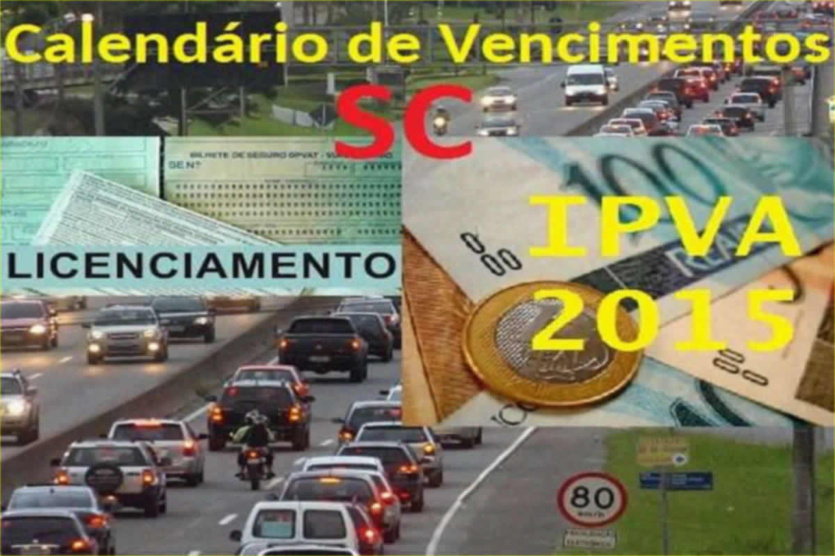 Calendário de Vencimentos IPVA e Licenciamento SC 2015