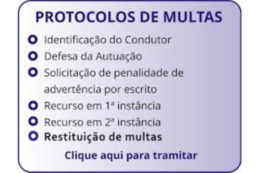 Protocolos de multas e procedimentos.