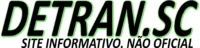 Logo DETRAN.SC com texto informativo não oficial em preto e verde.