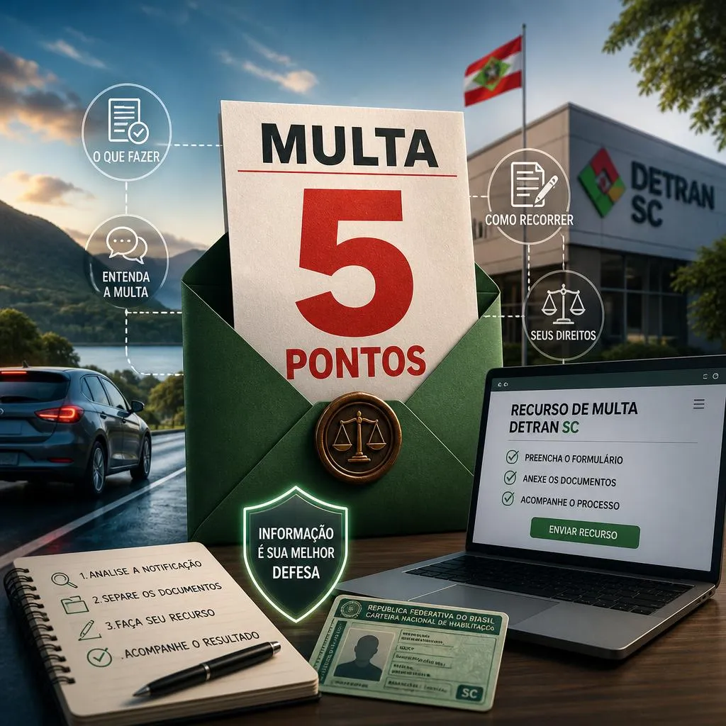 Recurso de multa de cinco pontos no Detran SC