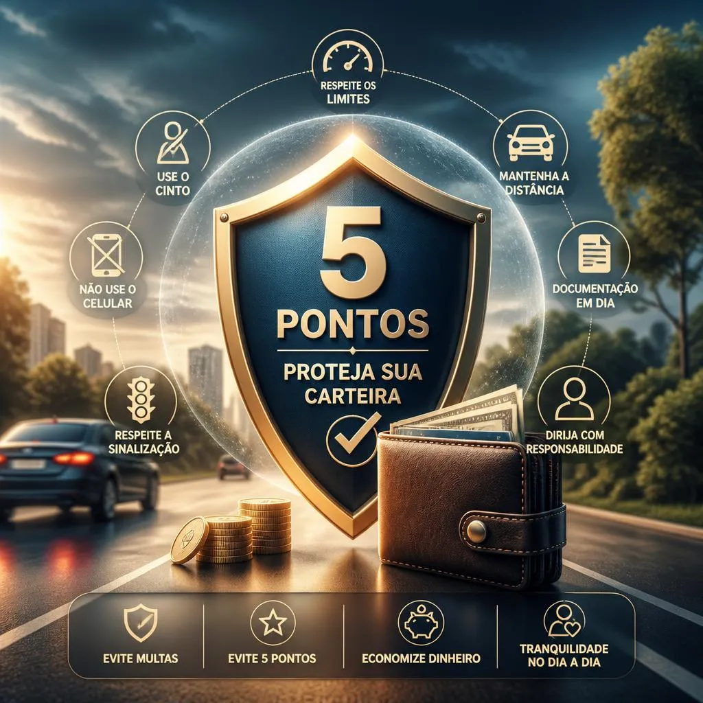 Infográfico sobre direção segura para proteger a carteira