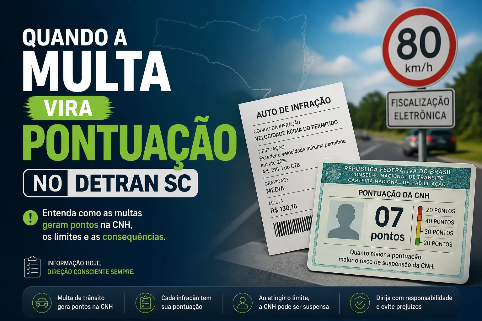 quando a multa vira pontuação ⁢no ⁣detran sc